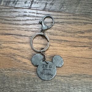 Metal Mickey Head Keychain - Silver